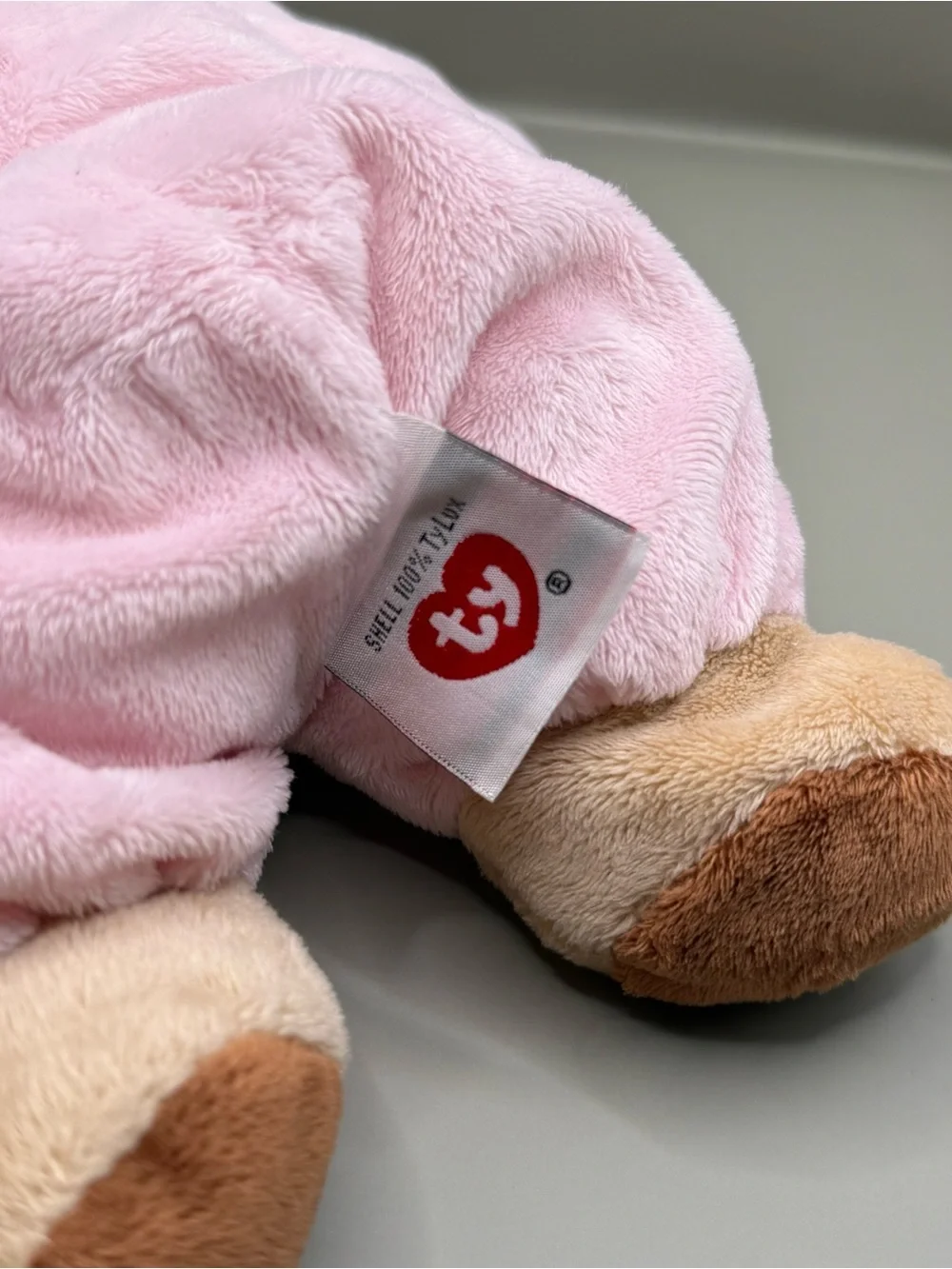 Ty Pluffies PJ Bear Tylux Plush Stuffed Animal Baby Lovey